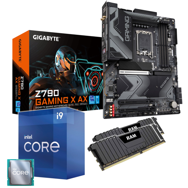 Kit d'évolution PC: GIGABYTE Z790 Gaming X AX WIFI | Intel Core i9-13900K 24x 3.00GHz | 16Go DDR5 | Intel UHD