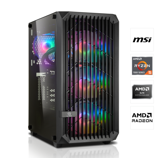 PC GAMER | AMD Ryzen 5 7500F 6x3.70GHz | 16Go DDR5 | RX 6600 8Go | 1To M.2 SSD