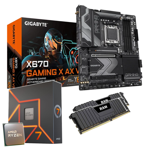Kit d'évolution PC: GIGABYTE X670 Gaming X AX WIFI V2 | AMD Ryzen 7 7800X3D 8x 4.20GHz | 16Go DDR5