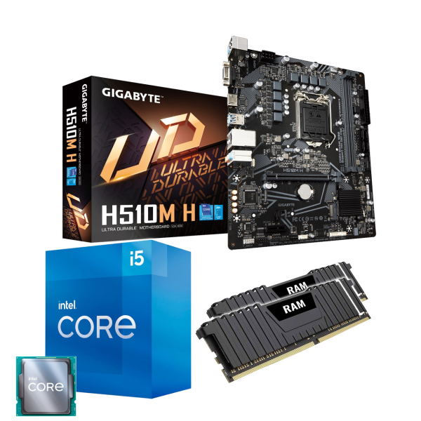 PC Aufrüstkit: GIGABYTE H510M H - Intel Core i5-11400, 6x 2.60GHz - 16 GB DDR4