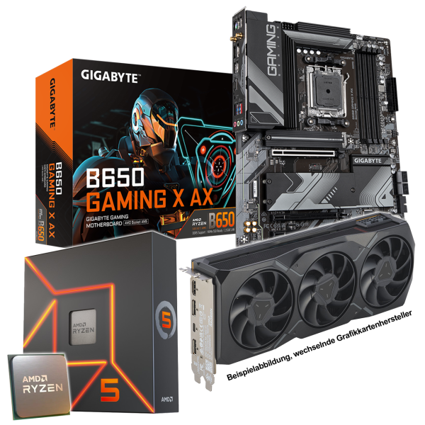 Kit d'évolution PC: GIGABYTE B650 Gaming X AX WIFI | AMD Ryzen 5 7600X 6x 4.70GHz | 16Go DDR5 | RX 7900 GRE 16Go