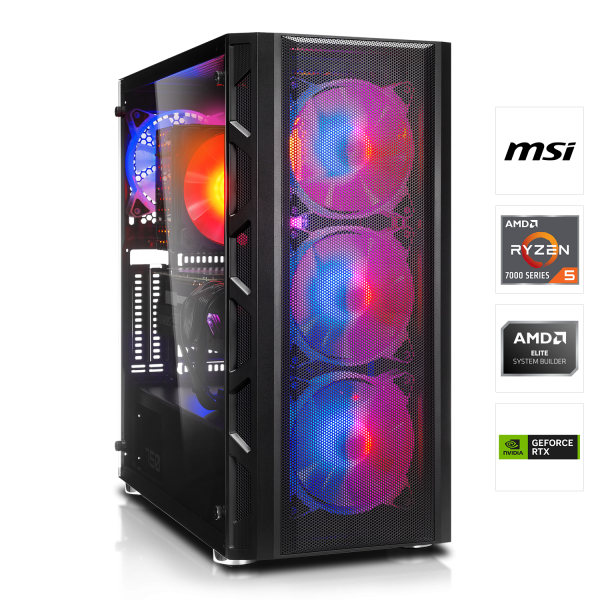 PC GAMER | AMD Ryzen 5 7500F 6x3.70GHz | 16Go DDR5 | RTX 4070 12Go DLSS 3 | 1To M.2 SSD