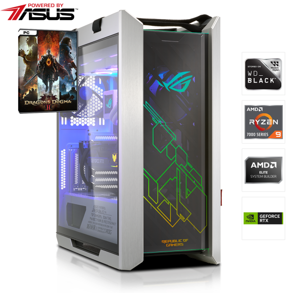 PC GAMER HIGH END | AMD Ryzen 9 7900X 12x4.70GHz | 32Go DDR5 | RTX 4070 Ti Super 16Go DLSS 3 | 2To M.2 SSD - Powered by ASUS