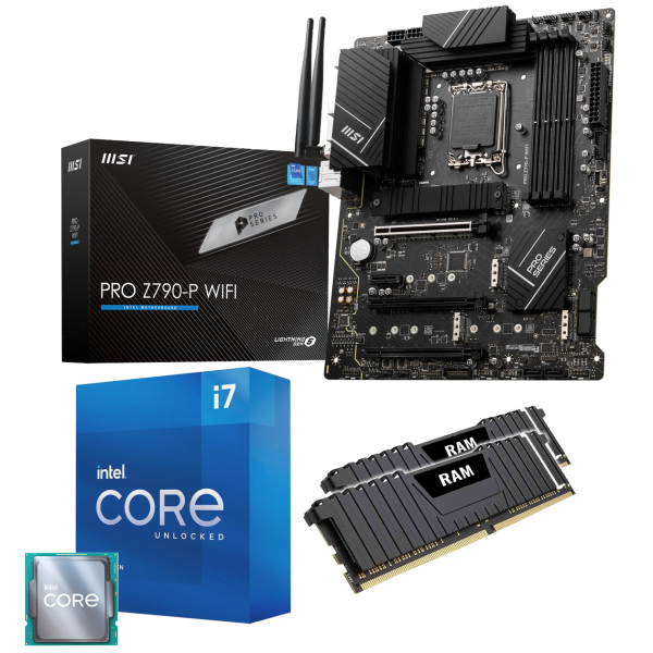 Kit d'évolution PC: MSI Pro Z790-P WIFI | Intel Core i7-13700K 16x 3.40GHz | 16Go DDR5 | Intel UHD