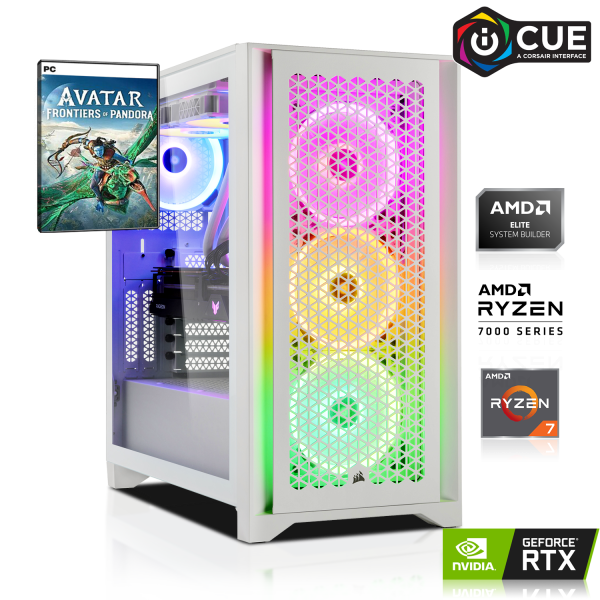 RGB PC iCUE | AMD Ryzen 7 7800X3D 8x4.20GHz | 32Go DDR5 | RTX 4090 24Go DLSS 3 | 1To M.2 SSD